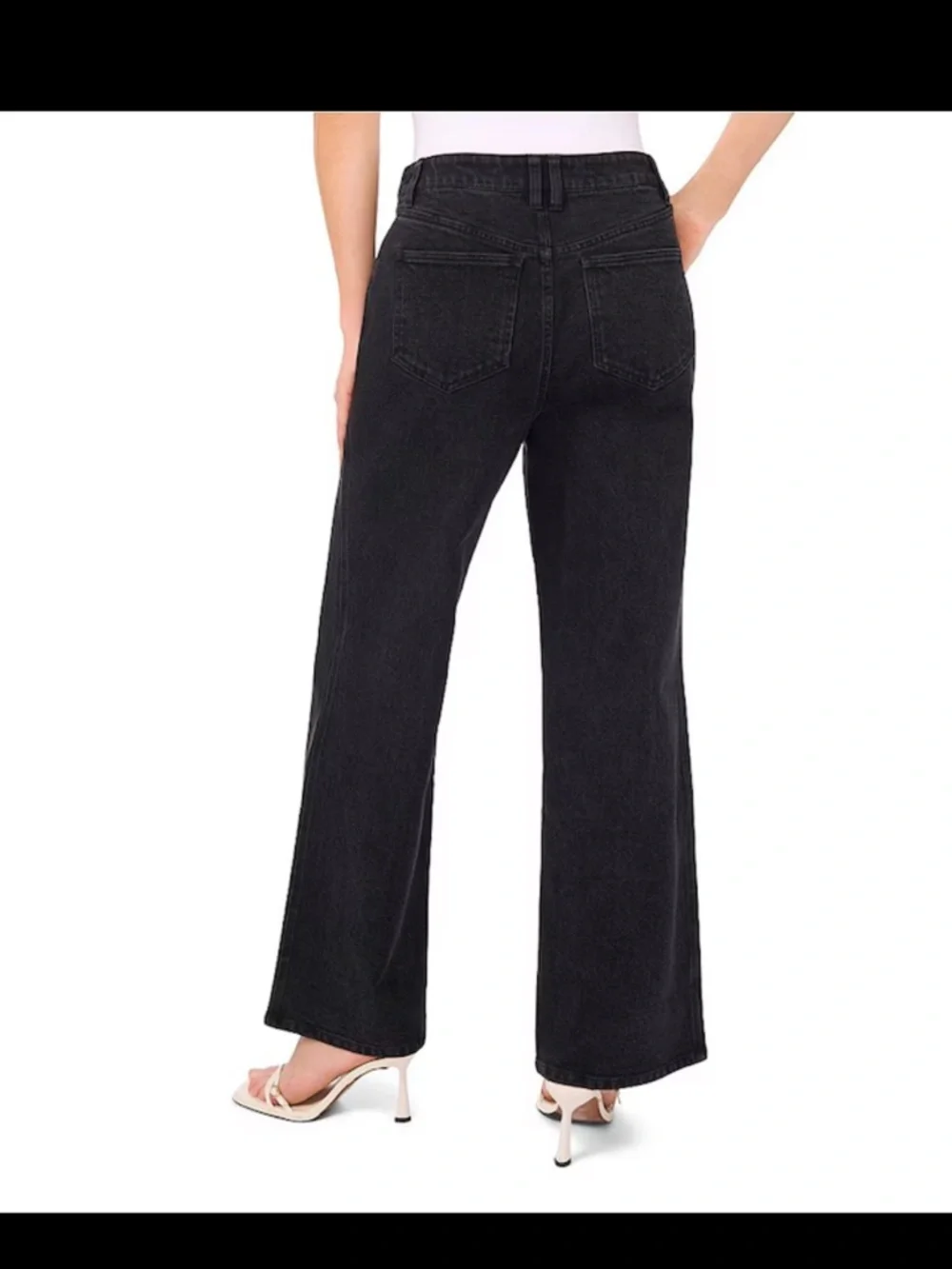CeCe Black Wide Leg Classic 5-Pocket Jeans Size 12